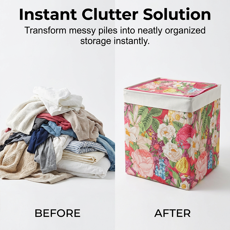 🌞Frühlingserwachen: 50% Rabatt!🧺Große Faltbare Aufbewahrungsbox aus Canvas – 120L Fassungsvermögen, Staub- & Feuchtigkeitsschutz, Praktische Tragegriffe für Kleidung & Bettwäsche (50x40x60cm）