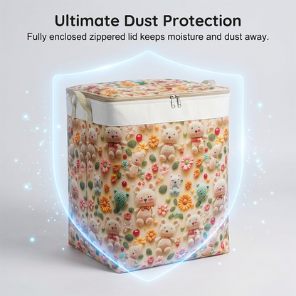 🌞Frühlingserwachen: 50% Rabatt!🧺Große Faltbare Aufbewahrungsbox aus Canvas – 120L Fassungsvermögen, Staub- & Feuchtigkeitsschutz, Praktische Tragegriffe für Kleidung & Bettwäsche (50x40x60cm）