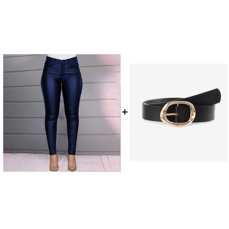 🌞Frühlingserwachen: 50% Rabatt!✨Damen Hochtaillierte PU-Skinny-Hose – Figurschmeichelnd, Vielseitig & Pflegeleicht