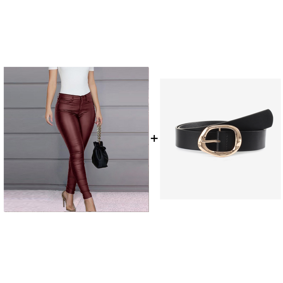 🌞Frühlingserwachen: 50% Rabatt!✨Damen Hochtaillierte PU-Skinny-Hose – Figurschmeichelnd, Vielseitig & Pflegeleicht