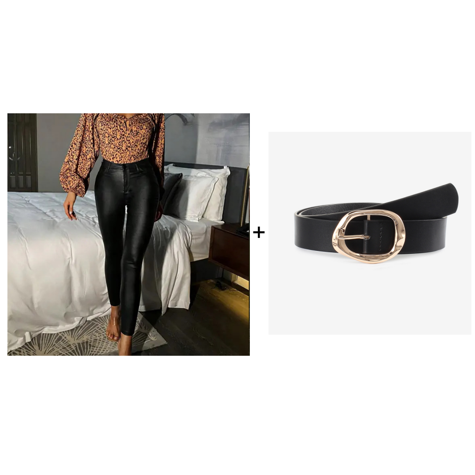 🌞Frühlingserwachen: 50% Rabatt!✨Damen Hochtaillierte PU-Skinny-Hose – Figurschmeichelnd, Vielseitig & Pflegeleicht
