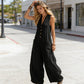 🌞Frühlingserwachen: 50% Rabatt!Eleganter V-Ausschnitt Overall: Ärmelloser Jumpsuit mit Knopfleiste im lockeren Schnitt