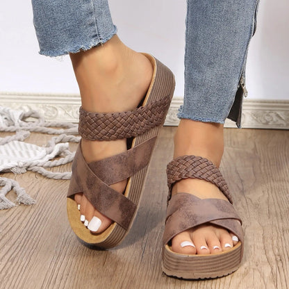 🌞Frühlingserwachen: 50% Rabatt!✨Vegane Plateau-Sandalen mit California-Cool – Vegan Society registriert, Weich Gepolstert & Bequem