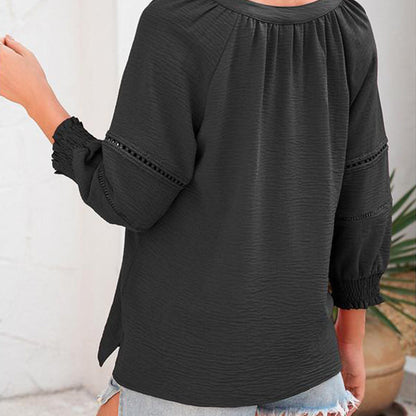 🌞Frühlingserwachen: 50% Rabatt!🌸Elegante Boho-Bluse mit V-Ausschnitt & Laternenärmeln | Luftig, Leicht & Figurumschmeichelnd