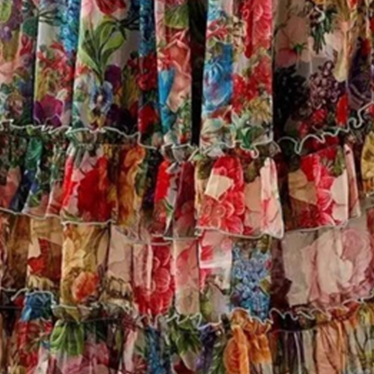 🌞Frühlingserwachen: 50% Rabatt!🔥Floraler Traum: Romantisches Boho-Maxikleid mit Empire-Taille & Laternenärmeln – Dein Look für Hochzeiten & Sommerfeste