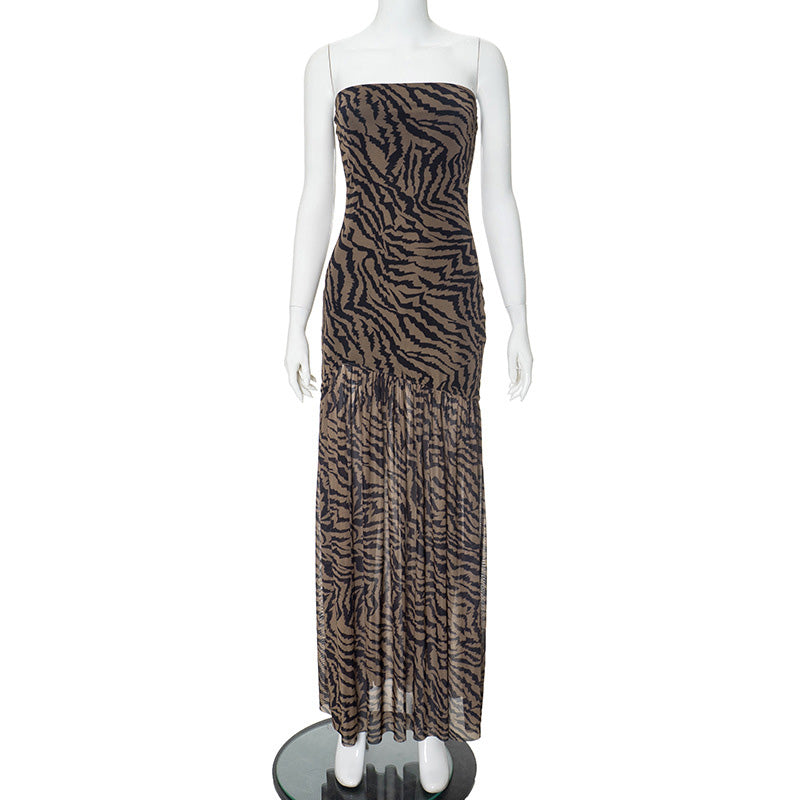 🌞Frühlingserwachen: 50% Rabatt!✨Atemberaubendes Partykleid: Trägerloses Bandeau-Maxikleid mit transparentem Tüll-Rock & Schlitz