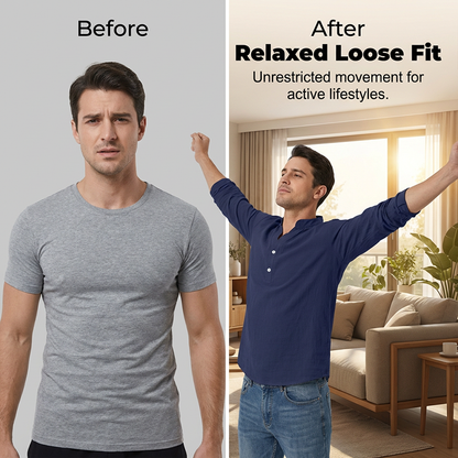 🌞Frühlingserwachen: 50% Rabatt!🔥Herren Henley aus Leinen-Mix – Atmungsaktiv, Bügelfrei & Zeitlos Elegant
