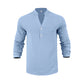 🌞Frühlingserwachen: 50% Rabatt!🔥Herren Henley aus Leinen-Mix – Atmungsaktiv, Bügelfrei & Zeitlos Elegant