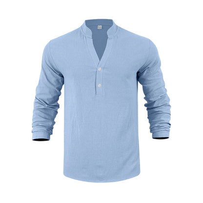🌞Frühlingserwachen: 50% Rabatt!🔥Herren Henley aus Leinen-Mix – Atmungsaktiv, Bügelfrei & Zeitlos Elegant