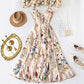 🌞Frühlingserwachen: 50% Rabatt!🔥Romantisches Curvy Sommerkleid: Midi-Trägerkleid in A-Linie mit Aquarell-Blumen