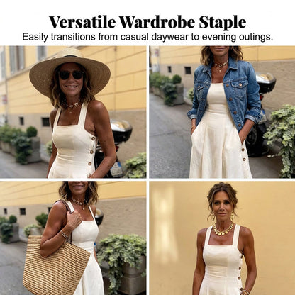 🌞Frühlingserwachen: 50% Rabatt!🔥Elegantes A-Linien Kleid: Trägerkleid mit eckigem Ausschnitt und stylischem Fransensaum