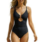 🌞Frühlingserwachen: 50% Rabatt!🔥Eleganter Shaping Badeanzug: Figurschmeichelnder Einteiler mit Cut-Out & Raffung