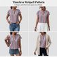🌞Frühlingserwachen: 50% Rabatt!🔥Sommerliche Tunika-Bluse: Figurschmeichelndes Streifen-Shirt mit V-Ausschnitt