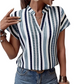 🌞Frühlingserwachen: 50% Rabatt!🔥Sommerliche Tunika-Bluse: Figurschmeichelndes Streifen-Shirt mit V-Ausschnitt