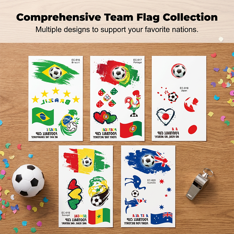 🌞Frühlingserwachen: 50% Rabatt!✨⚽ WM 2026 Flaggen-Tattoos | Wasserdichte Temporäre Fußball-Tattoos | Die Saubere Alternative zu Schminke (Gesicht & Körper)