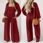 🌞Frühlingserwachen: 50% Rabatt!💎Figurschmeichelnder Damen Jumpsuit mit Smok-Brust & Weitem Bein