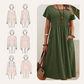 🌞Frühlingserwachen: 50% Rabatt!🌸Wohlfühl-Kleid aus Baumwoll-Leinen: Luftig, Elegant & mit Praktischen Taschen
