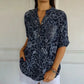 🌞Frühlingserwachen: 50% Rabatt!🌸Boho-Eleganz: Florale Tunika-Bluse mit funkelnden Pailletten & Krempelärmeln