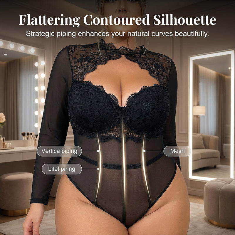 🌞Frühlingserwachen: 50% Rabatt!💎Verführerischer Plus-Size Bodysuit mit Korsett-Stäbchen – Perfekter Halt für Deine Kurven