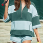 🌞Frühlingserwachen: 50% Rabatt!💎Tennis-Core 2.0: Gestreiftes Half-Zip Set für Damen – Sportlicher Chic & Relax-Fit
