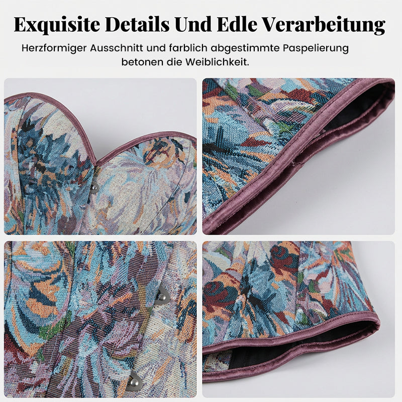 🌞Frühlingserwachen: 50% Rabatt!💎Vintage-Korsett "Royal Muse" – Elegante Taillenformung im floralen Ölgemälde-Stil
