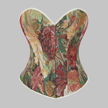 🌞Frühlingserwachen: 50% Rabatt!💎Vintage-Korsett "Royal Muse" – Elegante Taillenformung im floralen Ölgemälde-Stil