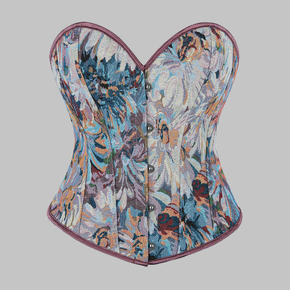 🌞Frühlingserwachen: 50% Rabatt!💎Vintage-Korsett "Royal Muse" – Elegante Taillenformung im floralen Ölgemälde-Stil
