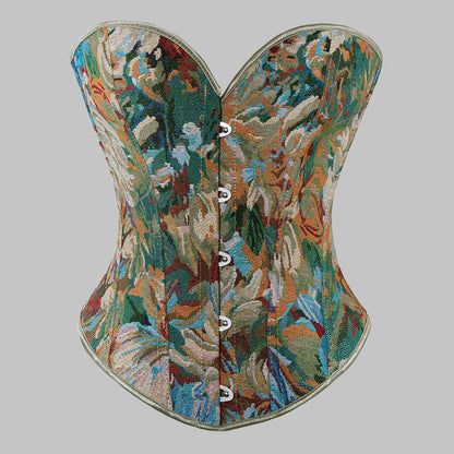 🌞Frühlingserwachen: 50% Rabatt!💎Vintage-Korsett "Royal Muse" – Elegante Taillenformung im floralen Ölgemälde-Stil