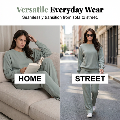 🌞Frühlingserwachen: 50% Rabatt!💎Premium Waffelstrick-Set (2-teilig) – Dein ultimatives Loungewear-Upgrade
