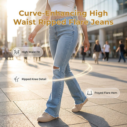 🌞Frühlingserwachen: 50% Rabatt!💎High-Waist Schlagjeans "Retro-Edge": Beine für Tage & Perfekter Sitz
