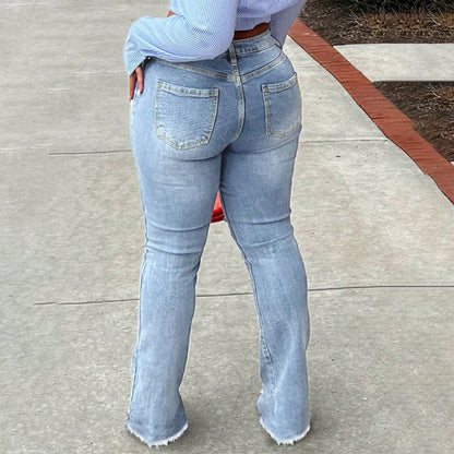 🌞Frühlingserwachen: 50% Rabatt!💎High-Waist Schlagjeans "Retro-Edge": Beine für Tage & Perfekter Sitz