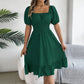 🌞Frühlingserwachen: 50% Rabatt!🎉Sommer-Traum: Romantisches Midikleid mit geraffter Taille & Puffärmeln
