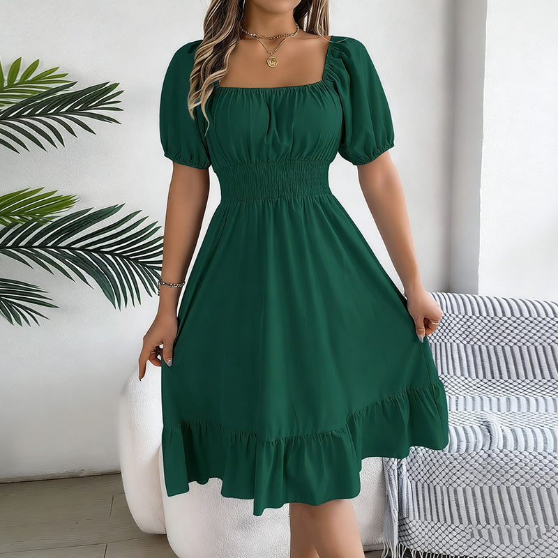 🌞Frühlingserwachen: 50% Rabatt!🎉Sommer-Traum: Romantisches Midikleid mit geraffter Taille & Puffärmeln
