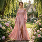 🌞Frühlingserwachen: 50% Rabatt!🎉Romantisches Off-Shoulder Maxikleid "Cloud-Dream" – Luftig, Edel & mit Beinschlitz