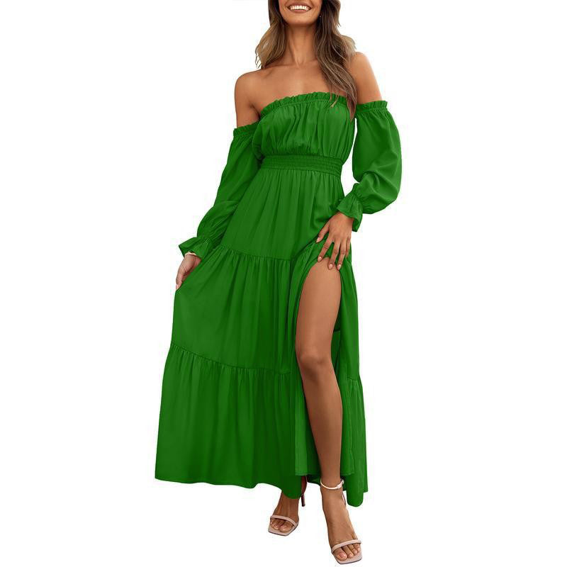 🌞Frühlingserwachen: 50% Rabatt!🎉Romantisches Off-Shoulder Maxikleid "Cloud-Dream" – Luftig, Edel & mit Beinschlitz