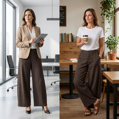 🌞Frühlingserwachen: 50% Rabatt!🎉Luftige Sommerhose "Nature Flow": High-Waist & Weites Bein für maximale Freiheit