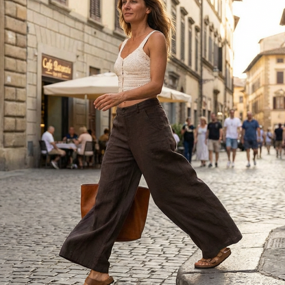 🌞Frühlingserwachen: 50% Rabatt!🎉Luftige Sommerhose "Nature Flow": High-Waist & Weites Bein für maximale Freiheit