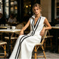 🌞Frühlingserwachen: 50% Rabatt!🎉Minimalistisches Design-Kleid "Linear Chic" – Zeitlose Silhouette & Hoher Kragen