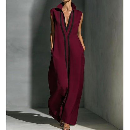 🌞Frühlingserwachen: 50% Rabatt!🎉Minimalistisches Design-Kleid "Linear Chic" – Zeitlose Silhouette & Hoher Kragen