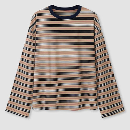🌞Frühlingserwachen: 50% Rabatt!🎉Klassisches Langarmshirt mit Retro-Streifen: Knitterfrei, Weich & Vielseitig
