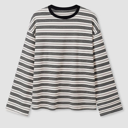 🌞Frühlingserwachen: 50% Rabatt!🎉Klassisches Langarmshirt mit Retro-Streifen: Knitterfrei, Weich & Vielseitig