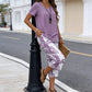 🌞Frühlingserwachen: 50% Rabatt!🌸"Figur-Wunder" Zweiteiler: Asymmetrisches Layer-Top & Weite Print-Hose