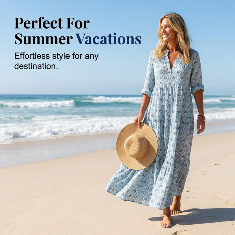 🌞Frühlingserwachen: 50% Rabatt!💕Boho-Traum "Muse": Elegantes Etagen-Maxikleid mit V-Ausschnitt