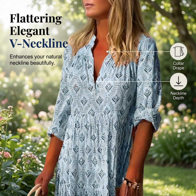 🌞Frühlingserwachen: 50% Rabatt!💕Boho-Traum "Muse": Elegantes Etagen-Maxikleid mit V-Ausschnitt