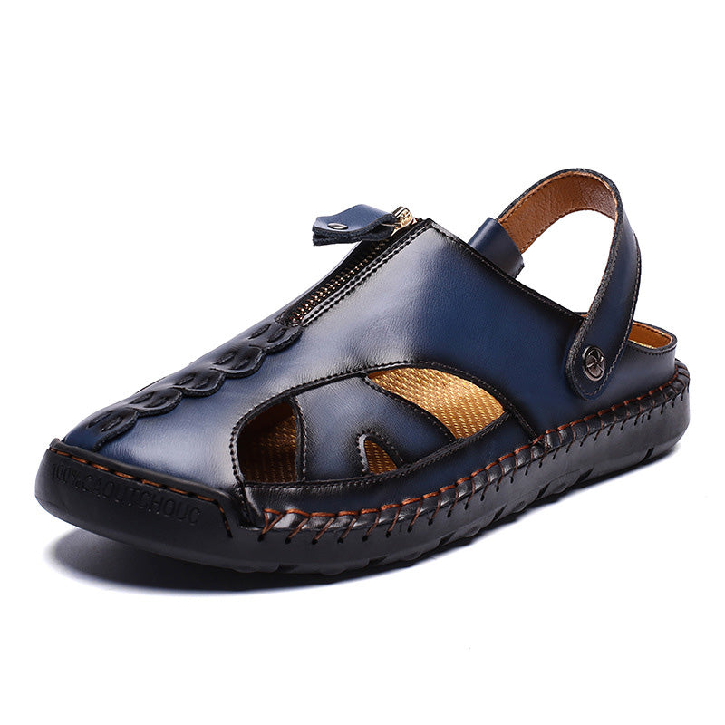 🏆Handgefertigt aus echtem Leder🥇Lässige Sandalen mit umklappbarem Fersenriemen für Herren