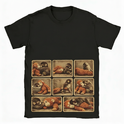 🌞Frühlingserwachen: 50% Rabatt!🐵„Punch“ Monchichi/Grafik T-Shirt – Für alle, die sich mal allein fühlen | Übergroß & weich
