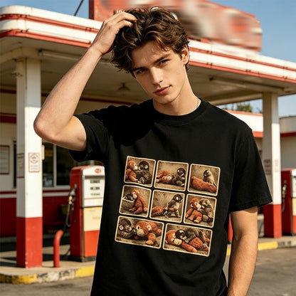🌞Frühlingserwachen: 50% Rabatt!🐵„Punch“ Monchichi/Grafik T-Shirt – Für alle, die sich mal allein fühlen | Übergroß & weich