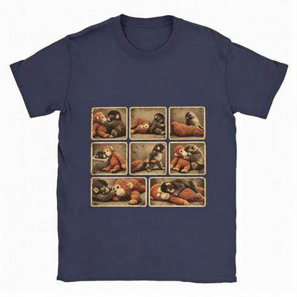 🌞Frühlingserwachen: 50% Rabatt!🐵„Punch“ Monchichi/Grafik T-Shirt – Für alle, die sich mal allein fühlen | Übergroß & weich