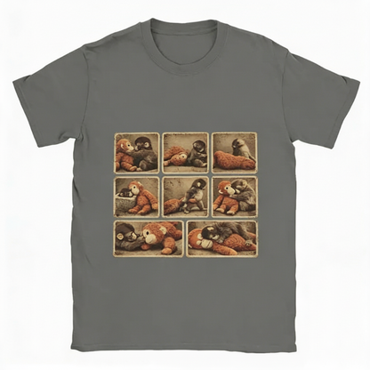 🌞Frühlingserwachen: 50% Rabatt!🐵„Punch“ Monchichi/Grafik T-Shirt – Für alle, die sich mal allein fühlen | Übergroß & weich