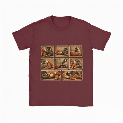 🌞Frühlingserwachen: 50% Rabatt!🐵„Punch“ Monchichi/Grafik T-Shirt – Für alle, die sich mal allein fühlen | Übergroß & weich